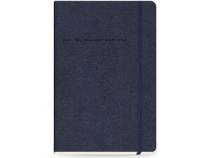 Ημερολόγιο ημερήσιο The Writing Fields Softline 2000 17x24cm 2024 με λάστιχο soft εξώφυλλο με υφή δέρματος μπλε